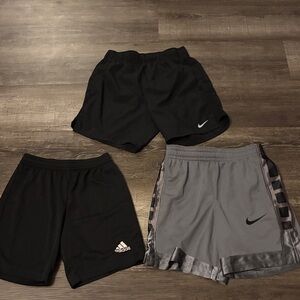 Nike Boys Black and Gray Athletic Shorts